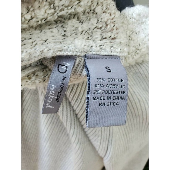 New Direction White Women's Cotton & Acylic Long Sleeve Open Front Sweaters - Picture 9 of 11